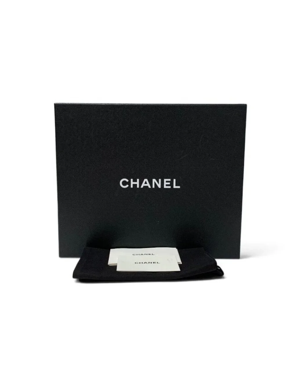 Chanel Sandals Shoes Fabric Black CC Logo Rhinestone Velcro Flat